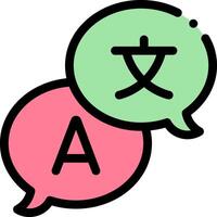 Two speech bubbles with chinese characters vector