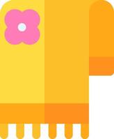 A yellow towel with a flower on it vector
