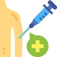 A syringe is being used to inject a green cross vector