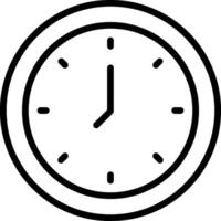 A black and white clock icon on a white background vector