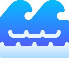A blue wave icon with a wave in the middle vector
