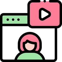 A person is watching a on a computer screen vector