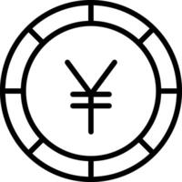 Yuan symbol in a circle with a black outline vector