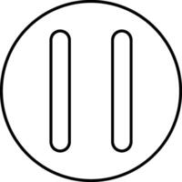 A black and white circle with two lines on it vector