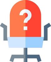 An office chair with a question mark on it vector