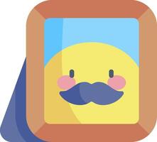 A smiling face with a mustache and mustache vector