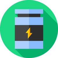 A flat icon of a battery with a lightning bolt vector