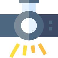 A camera with a light coming out of it vector