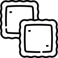 Two square shaped cookies on a white background vector