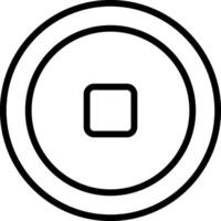 A black and white circle with a square in the center vector