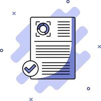 A document with a check mark and a circle icon vector