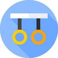 A flat icon of two rings hanging from a ceiling vector