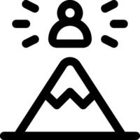 A mountain with a person standing on top of it vector