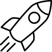 A black and white drawing of a rocket vector