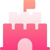 A pink castle with a flag on top vector