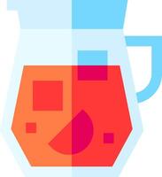 A pitcher of orange juice with a slice of orange vector