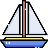 A sailboat with a sail on it vector