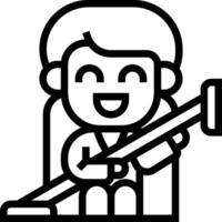 A man with a broom and a smile vector