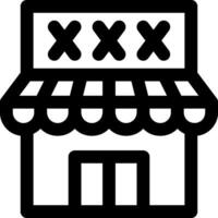 A black and white icon of a store vector