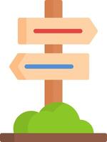 A wooden signpost with two arrows pointing in different directions vector