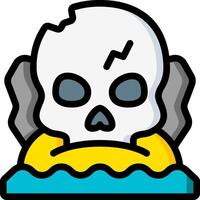 A skull with a head on top of a yellow and blue float vector