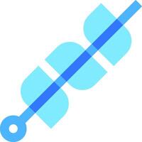 A blue and white logo with a blue and white handle vector