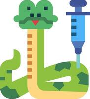A snake with a syringe and a needle vector