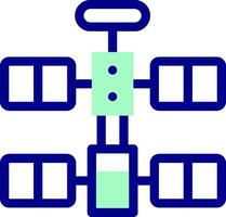 A blue and green diagram of a computer vector