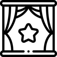 A black and white image of a curtain with a star vector