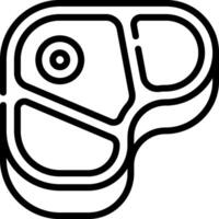A black and white image of a piece of meat vector