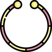 A circle with two balls in it vector