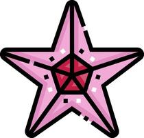 A pink star with a red star in the middle vector