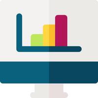A computer monitor with a bar chart on it vector