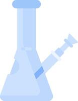 A blue glass beaker with a pipe in it vector