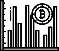 Bitcoin graph line icon vector