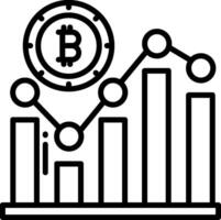 Bitcoin graph line icon vector