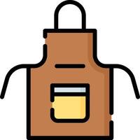 A brown apron with a yellow glass in it vector