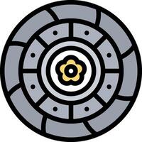 A circular wheel with a flower in the center vector