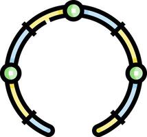A circle with four green and yellow circles vector