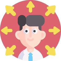 A man with arrows around him vector