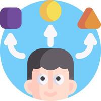 A man with a head full of different shapes vector