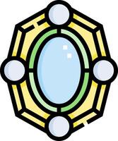 A circular glass with four circles in it vector