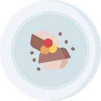 A plate with a dessert on it vector