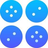 Four blue buttons with four dots on each vector