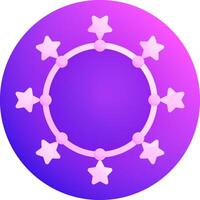 A purple circle with stars on it vector