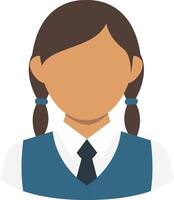 A girl in a school uniform with a ponytail vector
