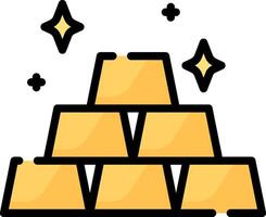 A pyramid of gold bars with stars vector