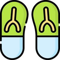 A pair of flip flops with two handles vector