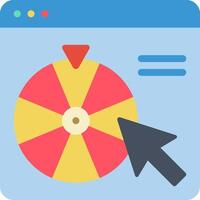 A colorful wheel with a red and yellow arrow pointing to it vector