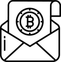 Bitcoin envelope icon vector